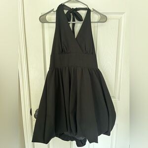 SHEIN Black Halter Midi Dress - Size L